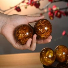 앰버 밀랍 구체 볼 마사지 볼 레진 크리스탈 핸드볼 중년 노인 힐링 피트니스