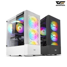 darkFlash DK200 RGB 강화유리 화이트 미들타워 케이스, 1개