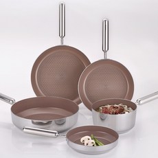 네오플램 IH 인덕션 통 3중 스텐 냄비 세트 5종