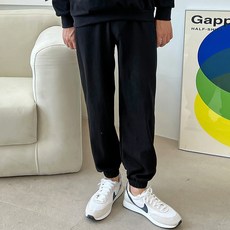 뉴메이드 / 조거 트레이닝 바지 / 블랙 차콜 멜란지 화이트