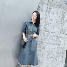 데님 롱 원피스 백예린 패션 하이바이마마 9ca59
