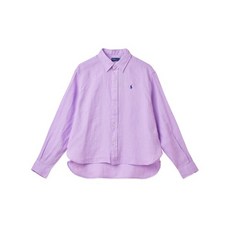 폴로랄프로렌 POLO RALPH LAUREN 30% 적립금W 리넨 크롭 릴렉스 핏 셔츠 - 퍼플