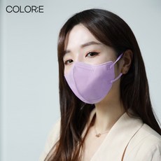 [당일배송] 제이퓨어 콜로레 2단접이식 여름용 숨쉬기편한 KC 국산 새부리형 연예인 패션 컬러 마스크 남녀공용 대형30매 ( 퍼플 ), 콜로레 2D마스크_퍼플, 100매