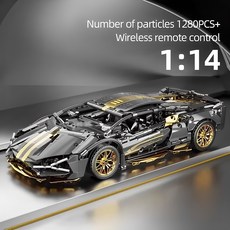 테크닉 자동차 호환블럭 스포츠카 슈퍼카 블록 1280pcs, 검은색, 1개