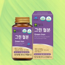 유산균에서추출한 비헴철 그린철분 프리미엄철분 천연철분제 3개월분, 3개