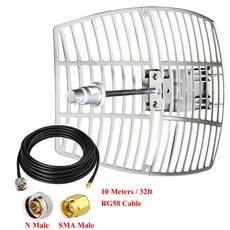 5GHz 방향 그리드 포물선 안테나 802.11a/b/g/n/ac 5.8GHz 안테나 오디오 비디오 AV 링크 무선 수신기 FPV RC 비행기, [03] one set 10m cable, 3) one set 10m cable, 한개옵션1