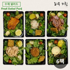 [당일제조] 매주 바뀌는 수제 샐러드 도시락 6종 세트 350g x 6개 (드레싱 포함)