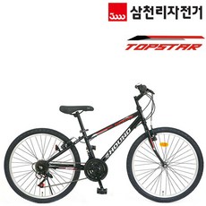 삼천리자전거 탑스타 24 인치 초등학생 주니어 MTB 자전거, 블랙 레드, 1개