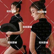 까사꼬모다 자수치파오 영화관 사진 개성예 수술 증명서 벨벳 섹시치파오 화보를 촬영했다 차이나 모티브 코스튬의상