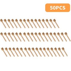 허니스틱 젓는 꿀스푼 24pcs 벌꿀뜨개 나무 숟가락 일회용 꿀막걸리 항아리 허니디퍼 꿀봉, 50pcs, 50개
