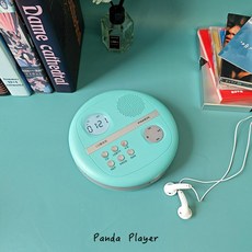 CD플레이어 블루투스 레트로 감성 무선 미니 Y2K 학습용, 그린+충전기