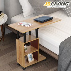 JS리빙 사무용책상 높은 원목 미니 노트북 이동식 책상 협탁 접이식 티 식탁 베드 트레이 좌식 간이 보조 높이 각도 조절 거실 튼튼한 사이드 테이블 사무실 C57-587, 마테오 침대 테이블
