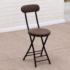 (관부가세포함) 1인용안락의자 Name rattan chair portable folding stool adult leather armchair home computer chair simple -615686132598, 두꺼운 스폰지 갈색 격자 의자one size