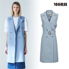 MORH (모어) 벨티드 트렌치 민소매 롱베스트