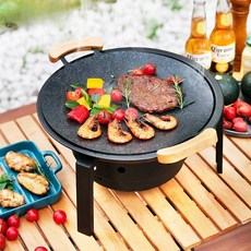 캠핑화로대 바비큐 미니화로 휴대용 차박 미니 숯불, 화로 + 두꺼운 팬, 1개