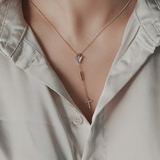 써지컬 십자가 롱 목걸이 여성러운 교회 천주교 레이어드 크로스 cross