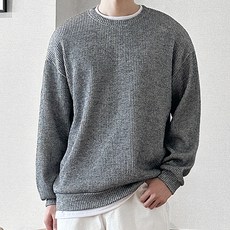 데이즈 남성 세미오버핏 골지 니트 맨투맨