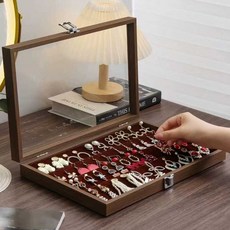 목주 염주 팔찌 주얼리 케이스 보관함 원목 6칸 옥 보석 펜던트 박스, 1개, 4. 호두나무 6칸 보석함