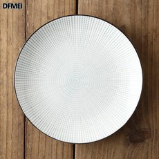 DFMEI 6인치 연접시 유약 하채 도자기 식기 스낵 서양식 골반 제과 접시, 6인치 라이트 플레이트-그린 눈동자, 1개