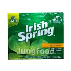 Irish Spring 아이리쉬 스프링비누 오리지날 3바, 3개, 104.8g