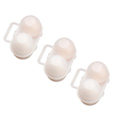 2구 휴대용 계란 케이스 도시락 나들이 캠핑 달걀보관, 3개, 1단, 화이트