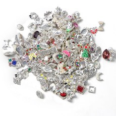 50pcs/Lot Random Mix Dangle Nail Charms Mixed Metal 3d Luxury Decoration Jewel Parts for Art Aolly Ac, JS049-02, 50개