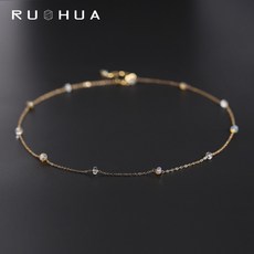 체인 만약 방문이다 쥬얼 시화 바다 색의 안개 꽃 큐빅목걸이 여성 엘로 14K 도금 컬러풀한 보물