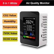 와이파이 원격 제어 / 없음 공기질 측정기 PM2.5 CO2 TVOC HCHO AQI 온도 습도 테스터 TFT 이산화탄소 감지기 3/5/6/7 in 1, 1개