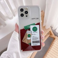 흐르는 커피 케이스 휴대폰 액체 패턴 14 프로 12 맥스 11 13 XS XR 8 플러스용 쉘 커버 498611