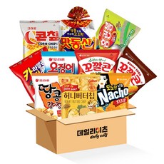 [데일리이츠] 크라운 해태 오리온 봉지 과자 스낵 혼합세트 (10종류-B형), 1세트, 1호