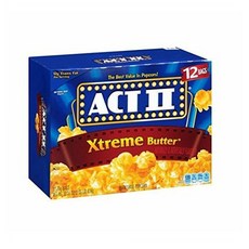 Act II Xtreme Butter Microwave Popcorn 액트투 엑스트림 버터 전자레인지 팝콘 12개입 33oz(936g)