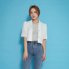 펄 버튼 크롭 재킷(SX4JKE2)