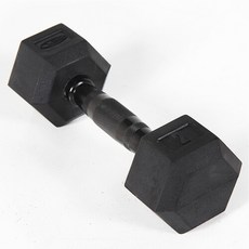 [바디엑스] [낱개] 육각아령 고무덤벨 3kg 블랙그립 네츄럴고무