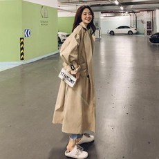 트렌치 코트 트렌치코트 여자 하프 박시핏 봄가을 2020 헵번 맥시 오버사이즈
