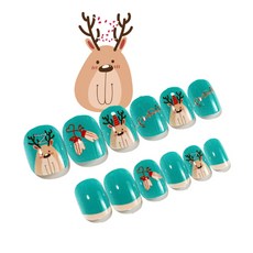 손톱에 프레스 크리스마스 프레스 아이를위한 손톱 24pcs 상자 크리스마스 트리 산타, 259