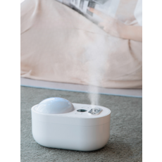 더블 스프레이 미니가습기 보습 야간 조명 분무 가습기 무소음, 화이트 고급 이중+스타프로젝션+4000mAh