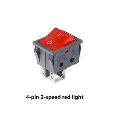 블루 KCD4 2 단 6 로커 블랙 핀 옐로우 스위치 레드 라이트 그린 보트 220V 30A 4 전원 201N, 4pin Red Led