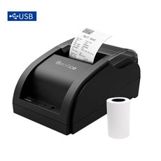 Bisofice 데스크탑 58mm 열 영수증 프린터 무선 바코드 휴대용 프린터 USB + BT/USB 연결 내부에 1 롤 용지 포함, 6.USB - 미국 플러그, 1개