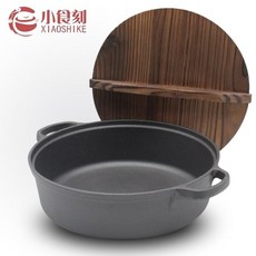 나무뚜껑포함 화로대 거치 800도씨 무쇠팬 그리들, AW지름29cm+삼나무냄비뚜껑
