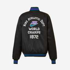 [매장정품]나이키 바시티 자켓 덕아웃 새틴 야구 잠바 퀄팅 봄버 MA-1 재킷 FQ7970-010