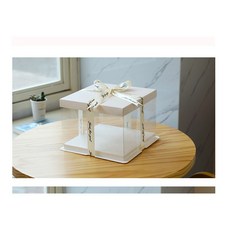 흰색 케익투명케이스 2단케익 케이크상자, 5, 26X26X25