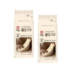 CJ 백설 찰밀가루 (1kgx2개), 2kg, 16세트
