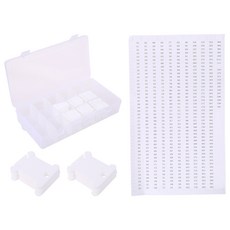 100pcs 자수 Floss Bobbins 18 구획 조직기 상자 크로스 스티치 저장을위한 숫자 스티커