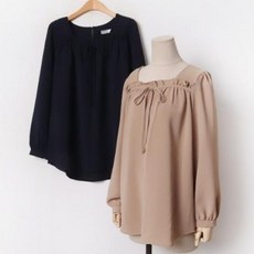 인데일리 반팔 긴팔 루즈핏 가벼운 7만원대 선물 착용감 리본셔링 퍼프소매 블라우스 E-1759518