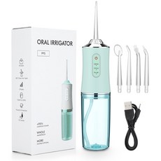 휴대용 치과 워터 제트 탱크 구강 세척기 강력한 치아 미백, 03 Green Oral Irrigator