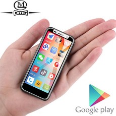 지원 구글 플레이 3.4 인치 소형 미니 4G 스마트 폰 안드로이드 8.1 지문 듀얼 SIM 쿼드 코어 잠금 해제 핸드폰 멜로즈 2019|휴대 전화|, 1개, Add 32GB Memory card, Black 8GB ROM