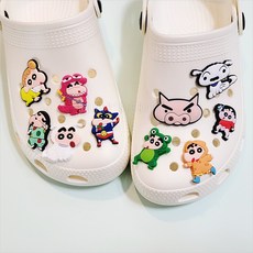 [써니데코]짱구 세트 (10pcs)짱구 흰둥이 액션가면 실내화 슬리퍼 악세사리 신발꾸미기 써니데코덴 캐릭터