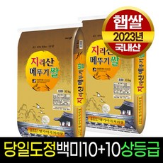 [23년햅쌀][명가미곡] 지리산메뚜기쌀 백미10kg+백미10kg 상등급 / 판매자당일직도정 / 박스포장, 2개, 10Kg