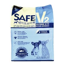 세이프브이투 덴탈케어 강아지사료 2kg 연어-피부모질, 1개 - 피부연어강아지모질사료