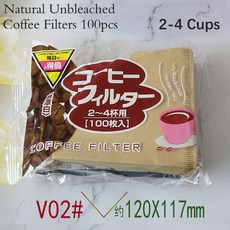 커피 천연 목재 펄프 에스프레소 필터 바구니 핸드 드립 종이 카페 티백 여과기 인퓨저 도구 100 개/백, V02, 100개
